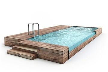 Canvas Print - Modern wooden swimming pool design