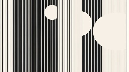 Aufkleber - The image depicts a black and white striped background with three white circles overlapping the stripes. The circles are positioned in the upper right and left quadrants of the image.