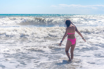 Canvas Print - Girl by the sea