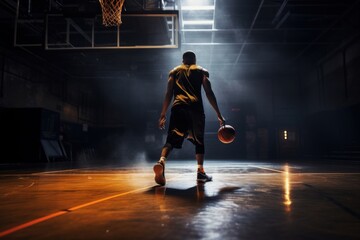 Canvas Print - Athlete dribbling basketball sports athlete adult.