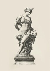 Poster - Classical marble statue illustration art