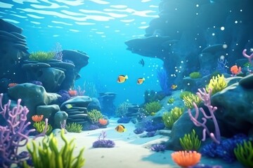 Wall Mural - Underwater aquarium outdoors nature.