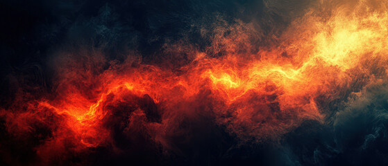 Poster - A long red line of fire in space