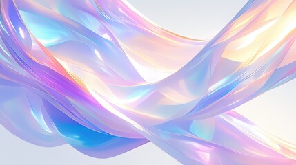 Fototapete - Translucent waves of varying colors blend seamlessly, creating a visually captivating and serene atmosphere