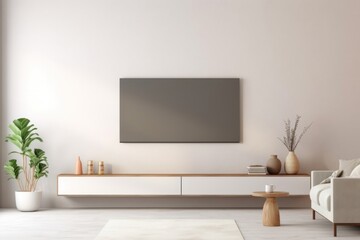 Wall Mural - Home interior living room wall architecture television.