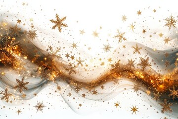 Poster - Shimmering golden snowflakes and sparkles swirl together, adding a magical touch to winter festivities and holiday events