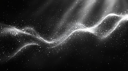 Poster - Swirling patterns of white light and shimmering particles create an ethereal effect in the darkness