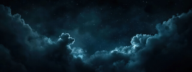 Wall Mural - A dark sky with clouds and stars