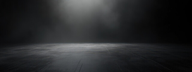 Wall Mural - A dark, empty road with a foggy sky above