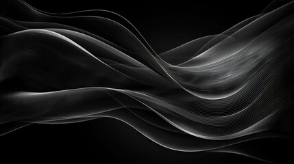 Aufkleber - Flowing lines gracefully intertwine, creating a dynamic pattern against a stark black backdrop, conveying a sense of motion and depth