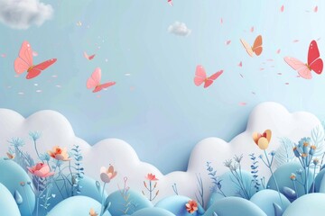 Sticker - Cute butterfly background backgrounds outdoors nature.