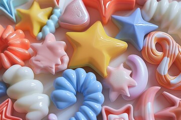 Canvas Print - A close-up shot of a mix of colorful candies