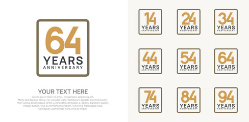  anniversary set logo style with brown color in square for company celebration moment