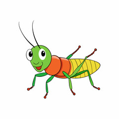 Wall Mural - Cute color cricket insect  art vector