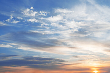 Wall Mural - Sunset in with dramatic storm clouds.