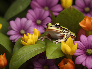 frog on leaf,frog in the garden