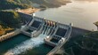 © Muhammad - Hydroelectric dam utilizing the flow of water to produce sustainable energy, power station, aerial view.