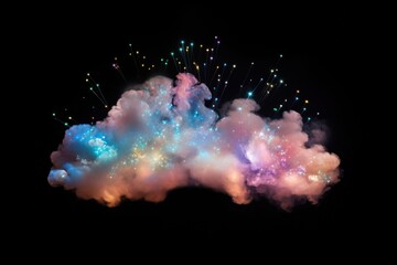 rainbow cloud with a sparkle fireworks astronomy outdoors.