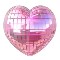 Wall Mural - Reflective pink heart disco ball