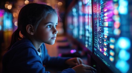 Young Girl Learning to Code