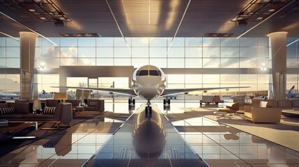 Poster - Envision the elegance of an airport's VIP lounge, where luxury amenities, gourmet meals, and personal service enhance the travel experience.