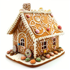 Canvas Print - Detailed gingerbread house