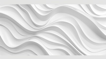 Canvas Print - Abstract White Wavy Background