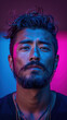 © sofiko14 - Close-up portrait of man with beard and intense brown eyes