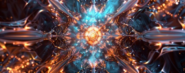 Abstract kaleidoscope with dynamic shapes, 4K hyperrealistic photo