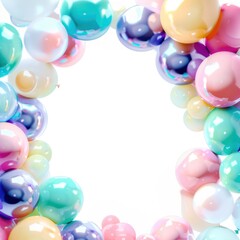 Canvas Print - Colorful balloon frame background