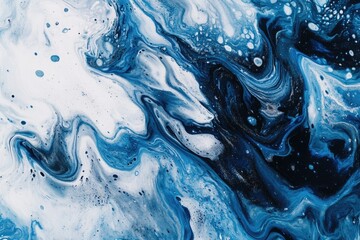 Canvas Print - Blue and White Painting Close Up