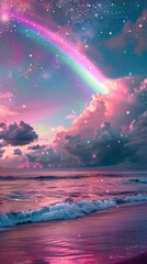 Sticker - Aesthetic wallpaper beach sky shoreline.