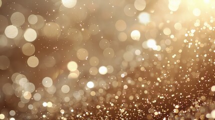 Wall Mural - Beige sparkly backdrop with space for text. Festive Christmas bokeh background.