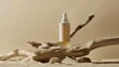 © Nigar - Luxury Skincare/Cosmetics Bottle on Natural Sand and Wood BackgroundPremium skincare bottle displayed on sand with driftwood and natural elements, an elegant and earthy scene. Commercial