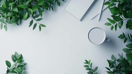 A green tree branch on a white background.