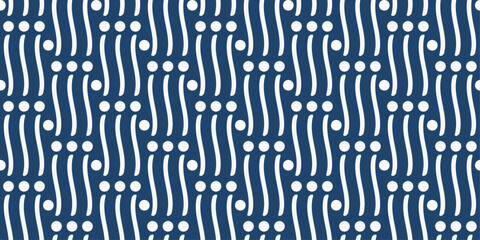 Aufkleber - Curved lines and dots separating them. Retro pattern wallpaper with curved lines making up pillars.