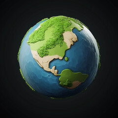 Wall Mural - earthearth, globe, planet, world, map, sphere, global, blue, america, continent, europe, space, green, geography, asia, illustration, 3d, business, ocean, icon, concept, abstract, ball, nature, web, p