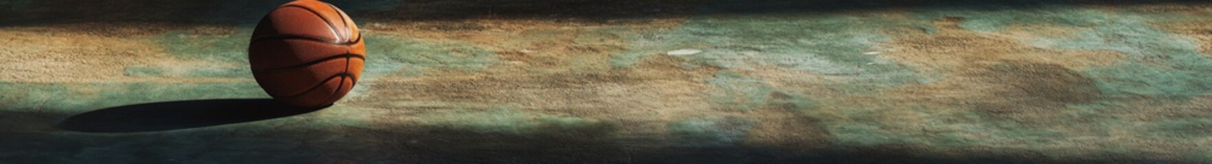  Vintage Basketball Court with a Weathered Texture and Dramatic Lighting, Conveying Nostalgia and Passion for the Sport