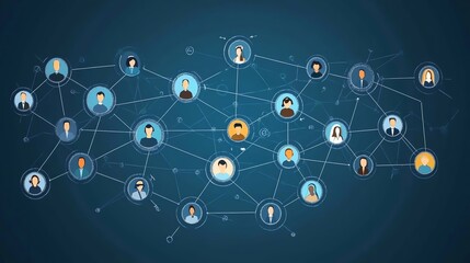 Aufkleber - Network Connection with people icons.