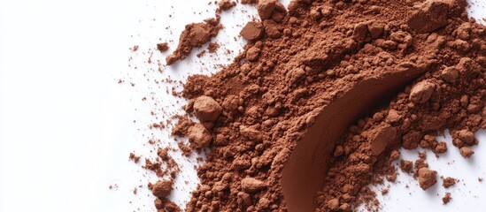 Aufkleber - cocoa powder on white. with copy space image. Place for adding text or design