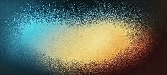 Wall Mural - Grainy gradient blue teal yellow black noise texture