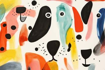 Wall Mural - Memphis dogs backgrounds abstract painting.