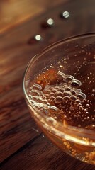 a glass bowl filled with tea close up