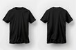 © Gentl - Front and back view of a black t-shirt mockup on a white background