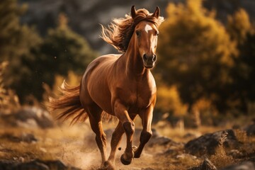 Wall Mural - Horse stallion running mammal.