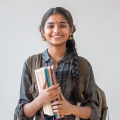 Poster - Smiling student holding books