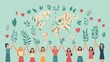 © DudeDesignStudio - Women holding hands and plants around the world map.