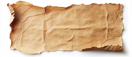 Sticker - Blank brown paper texture isolated on a white background an aged page for craft design. with copy space image. Place for adding text or design