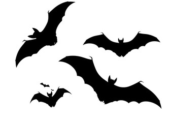 Wall Mural - Set of bats silhouette vector