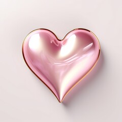 Sticker - Glossy pink heart illustration